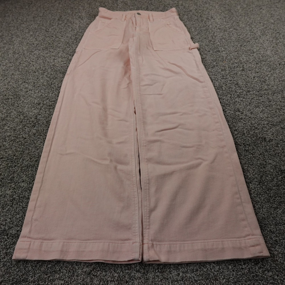 American Eagle Pants Women 6 Pink Cargo High Rise Baggy Wide Leg Rave Y2K Flex